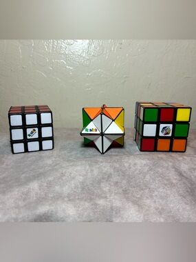 Rubiks Cube,Star Puzzle and squishie cube- Multicolor